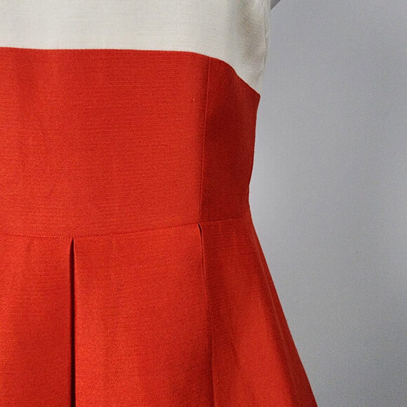 Kate Spade Orange Color Block Fit & Flare Dress Size 4 - Picture 3 of 10
